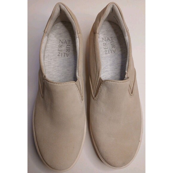 Naturalizer Sz 9 Marianne 2.0 Off White Slip-On Suede Leather Comfort Sneakers - Picture 2 of 16